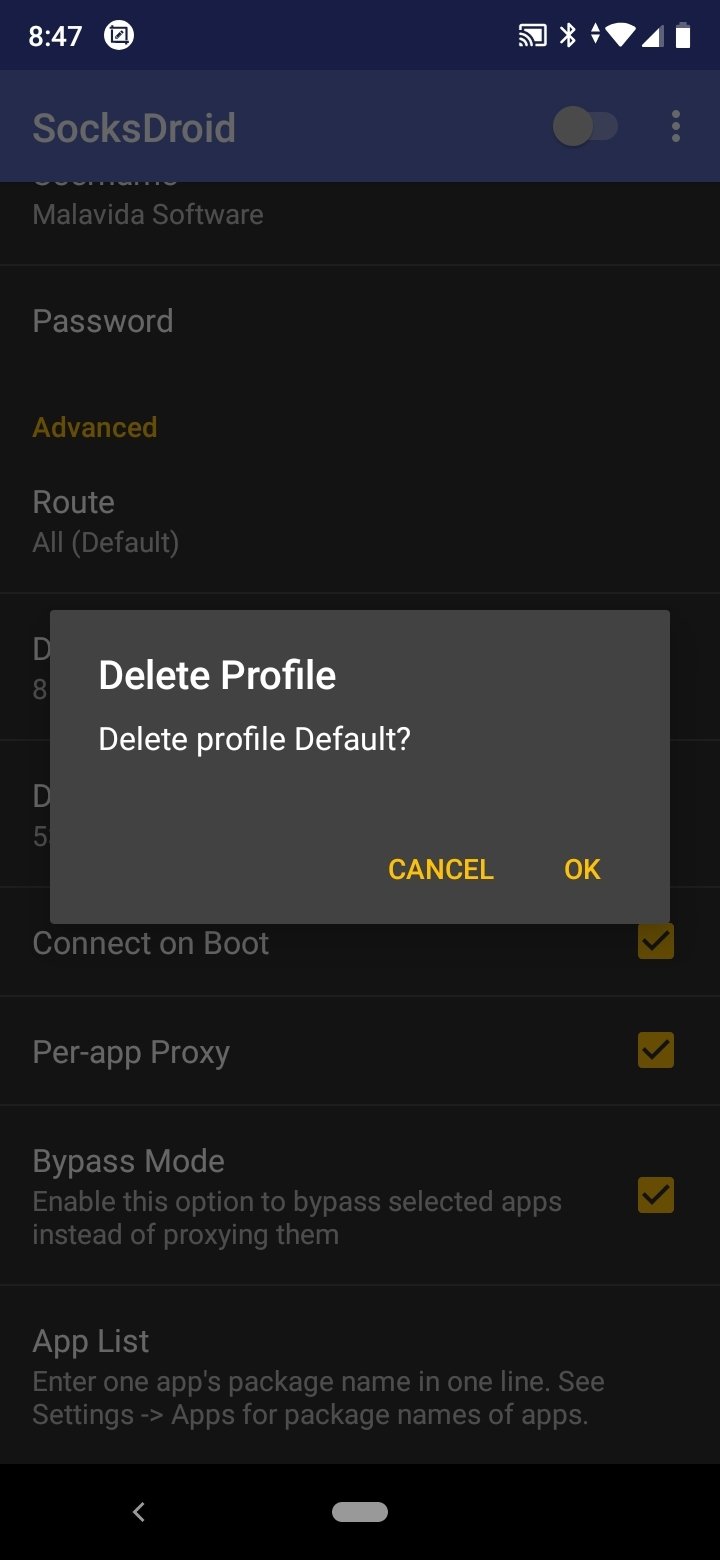 Screenshot SocksDroid APK (v1.0.4)