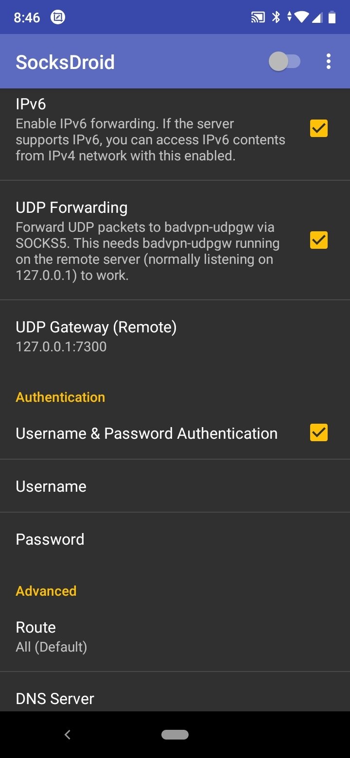 Screenshot SocksDroid APK (v1.0.4)