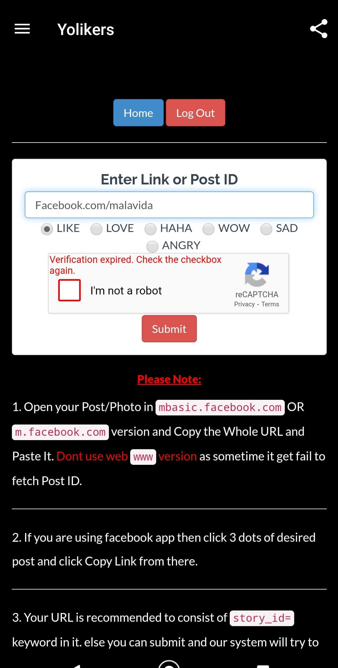 Screenshot YoLikers APK