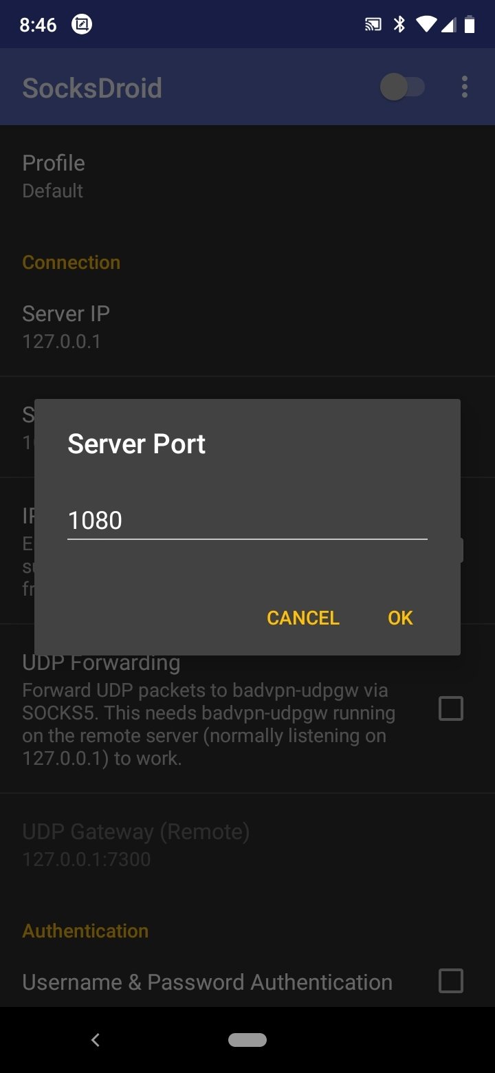 Screenshot SocksDroid APK (v1.0.4)