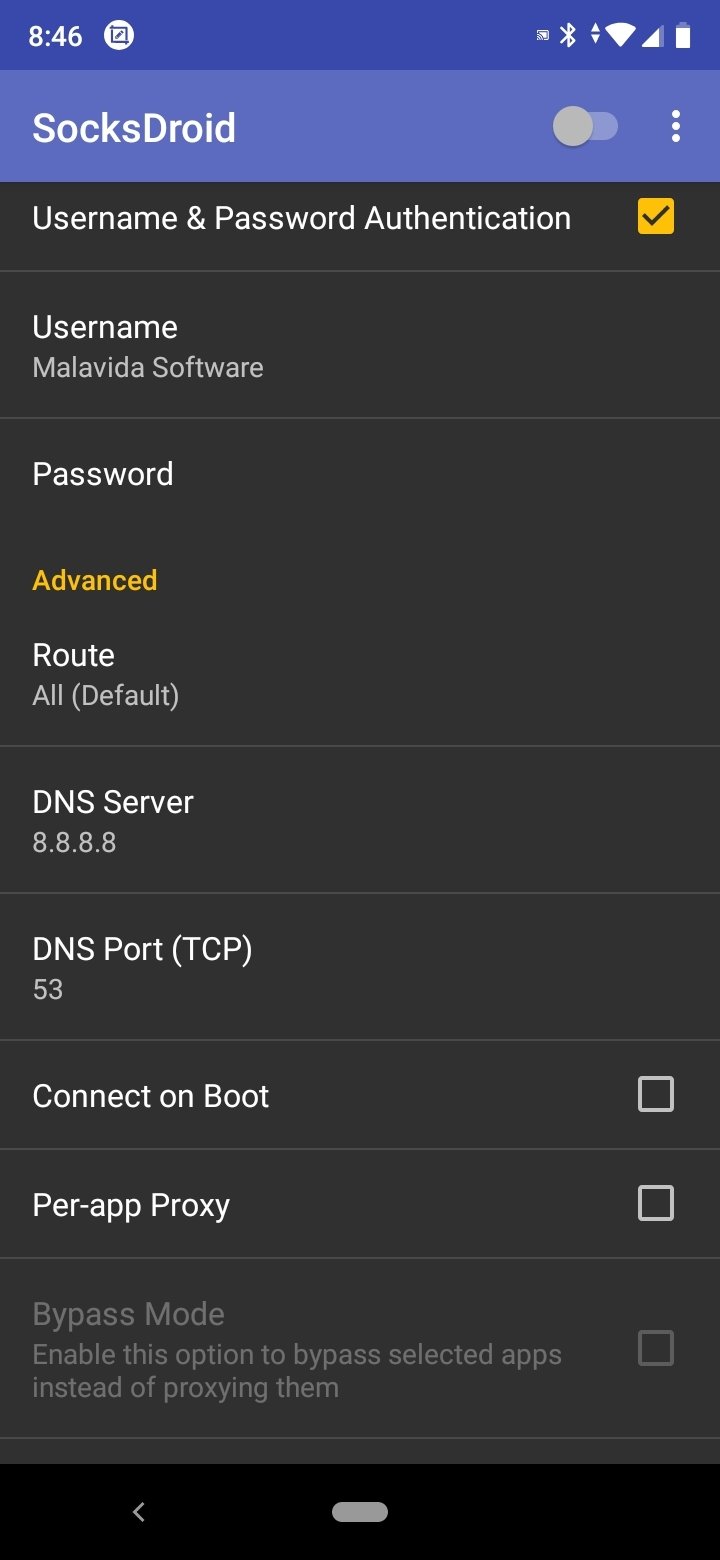Screenshot SocksDroid APK (v1.0.4)