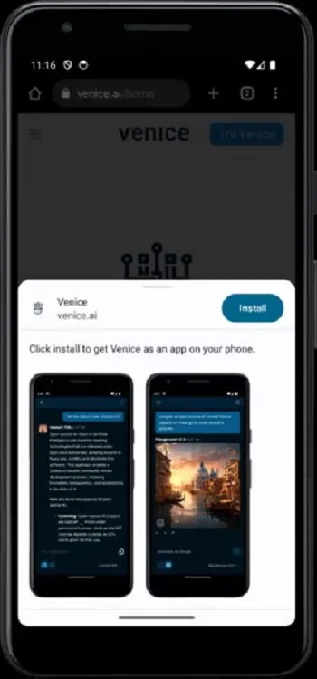 Screenshot Venice.ai APK