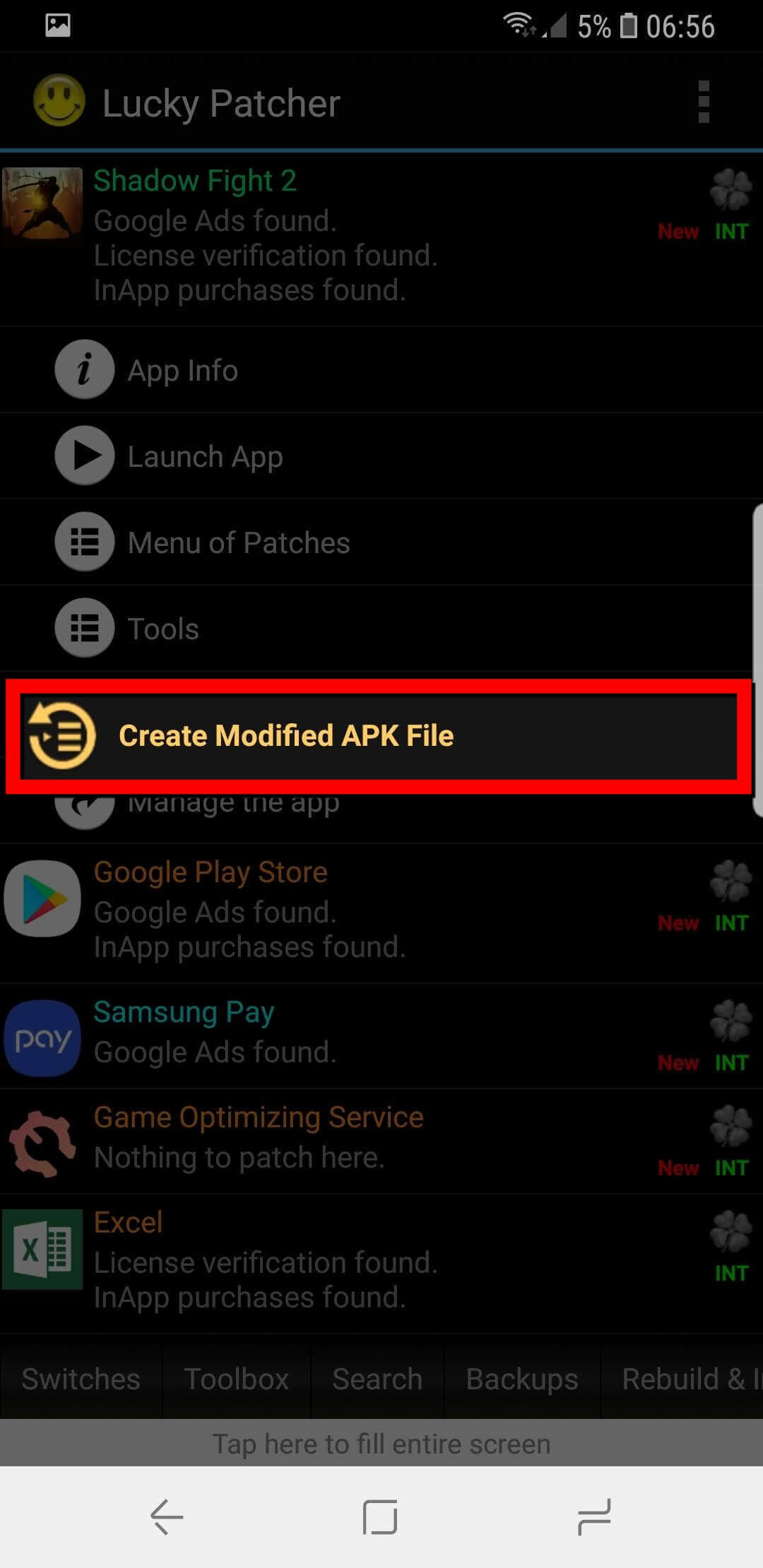Screenshot Lucky Patcher APK