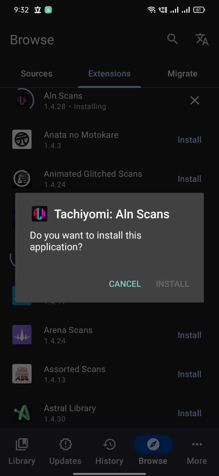 Screenshot Tachiyomi APK v0.15.3 untuk Baca Manga di Android