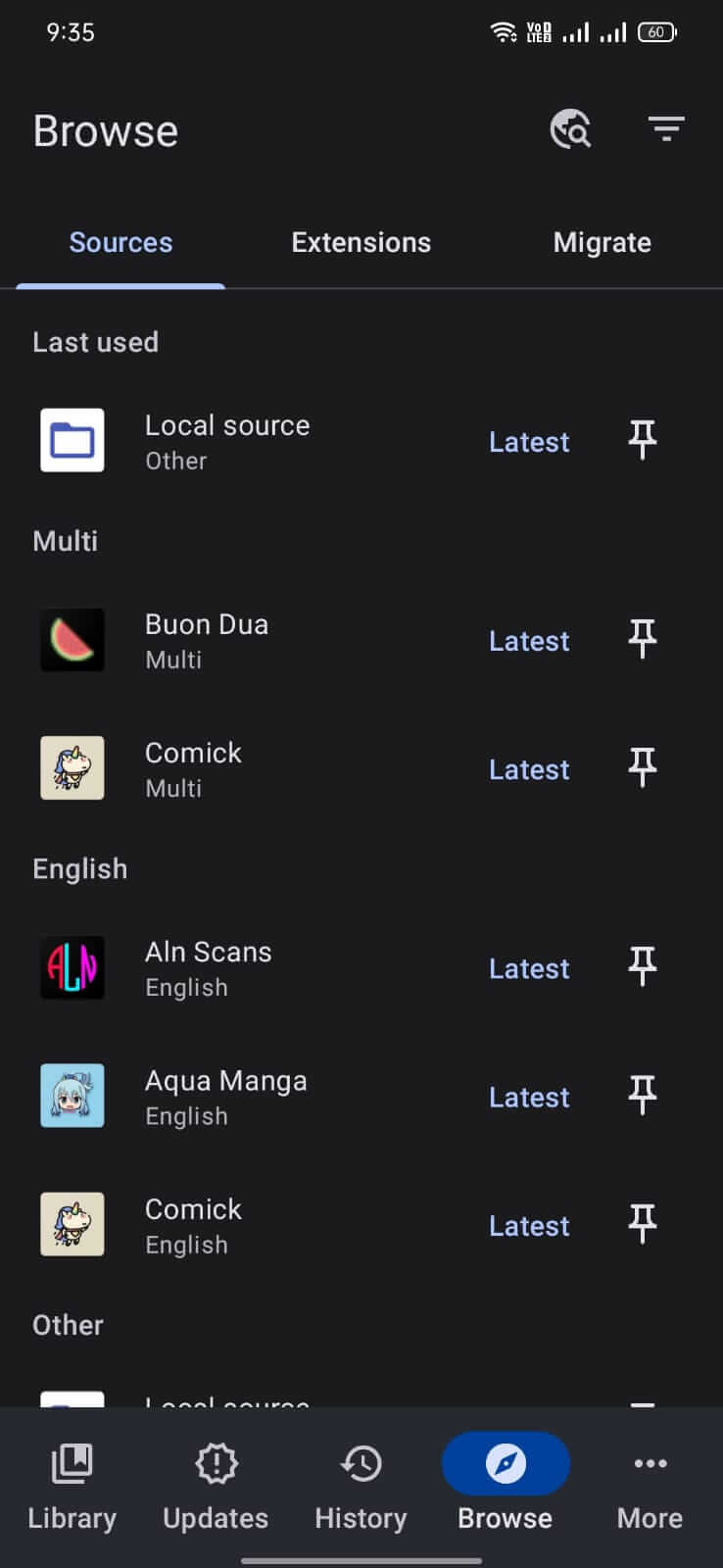 Screenshot Tachiyomi APK v0.15.3 untuk Baca Manga di Android