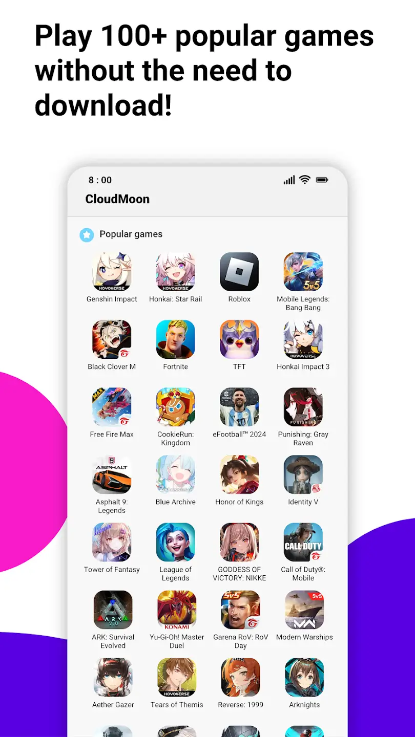 Screenshot CloudMoon APK: Main Game Cloud Gaming di Android