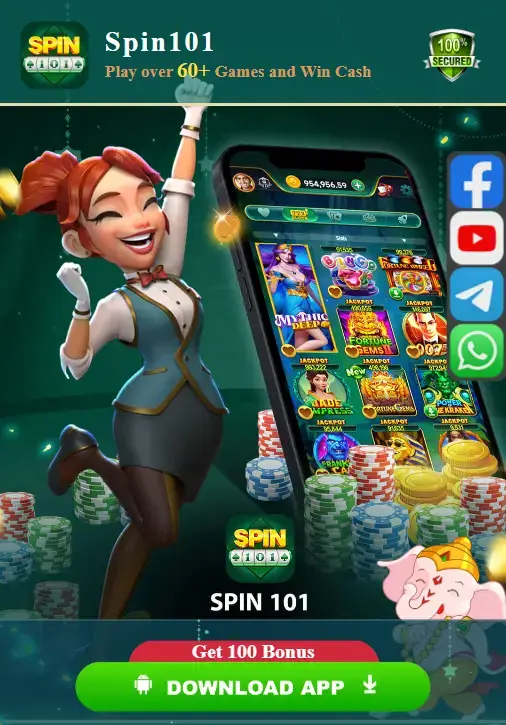 Screenshot Spin 101 APK – Aplikasi Game Casino dengan 60+ Pilihan Hiburan