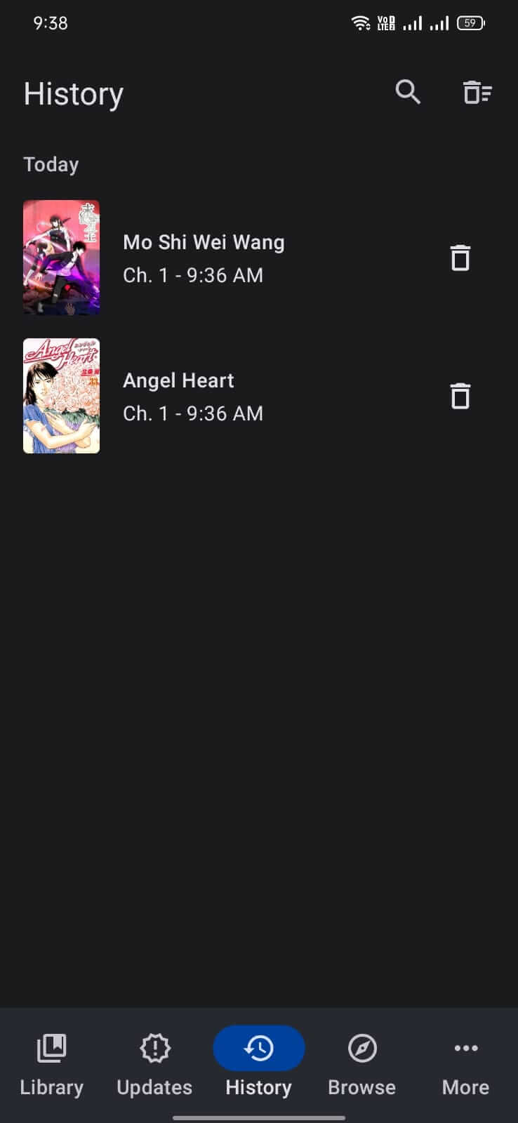 Screenshot Tachiyomi APK v0.15.3 untuk Baca Manga di Android