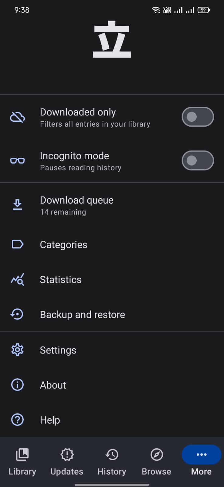 Screenshot Tachiyomi APK v0.15.3 untuk Baca Manga di Android