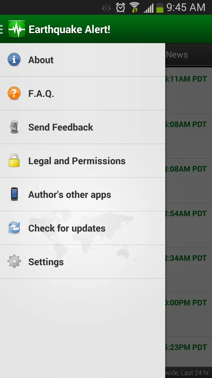 Screenshot Earthquake Alert APK