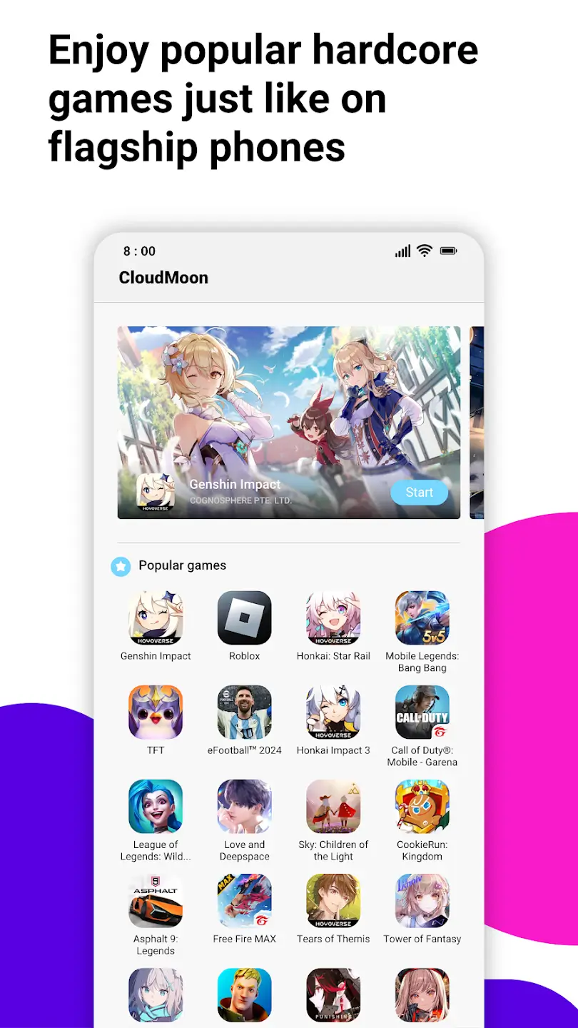 Screenshot CloudMoon APK: Main Game Cloud Gaming di Android