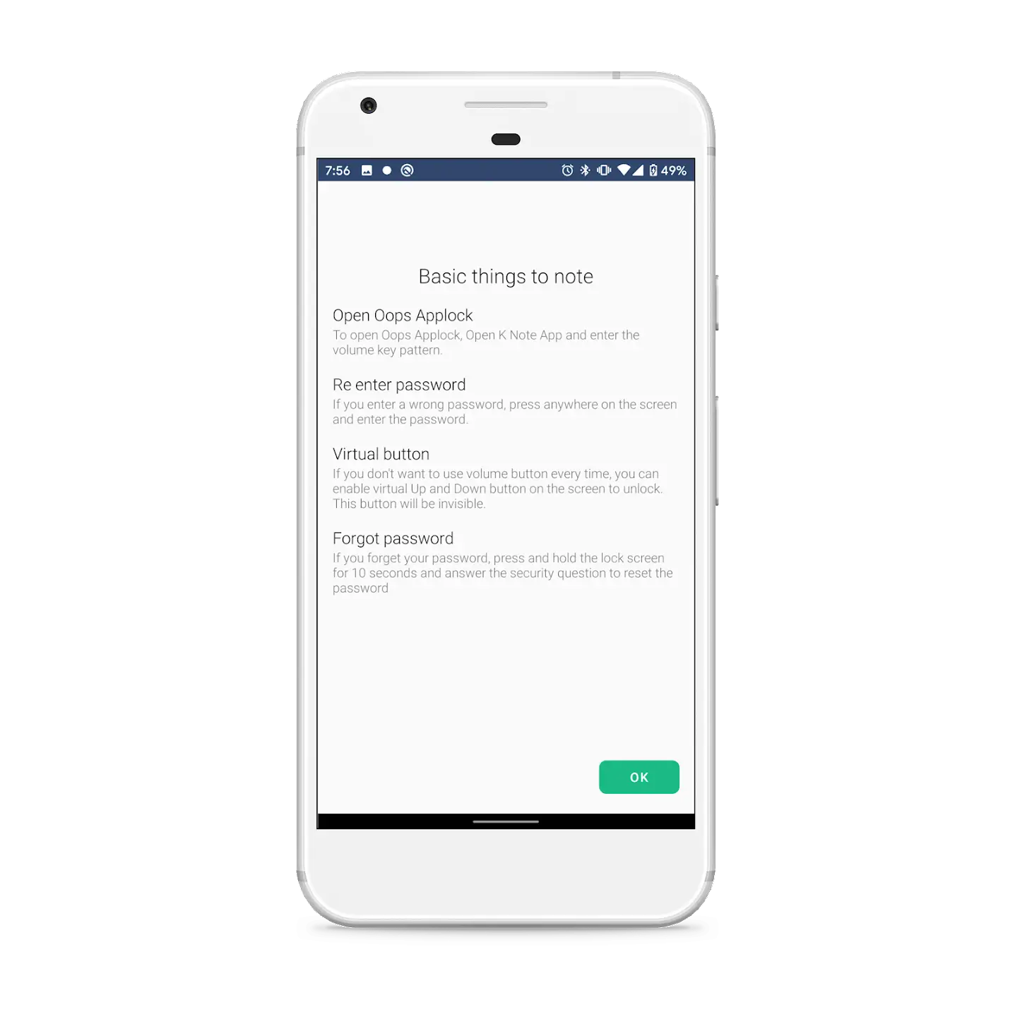 Screenshot Oops AppLock APK
